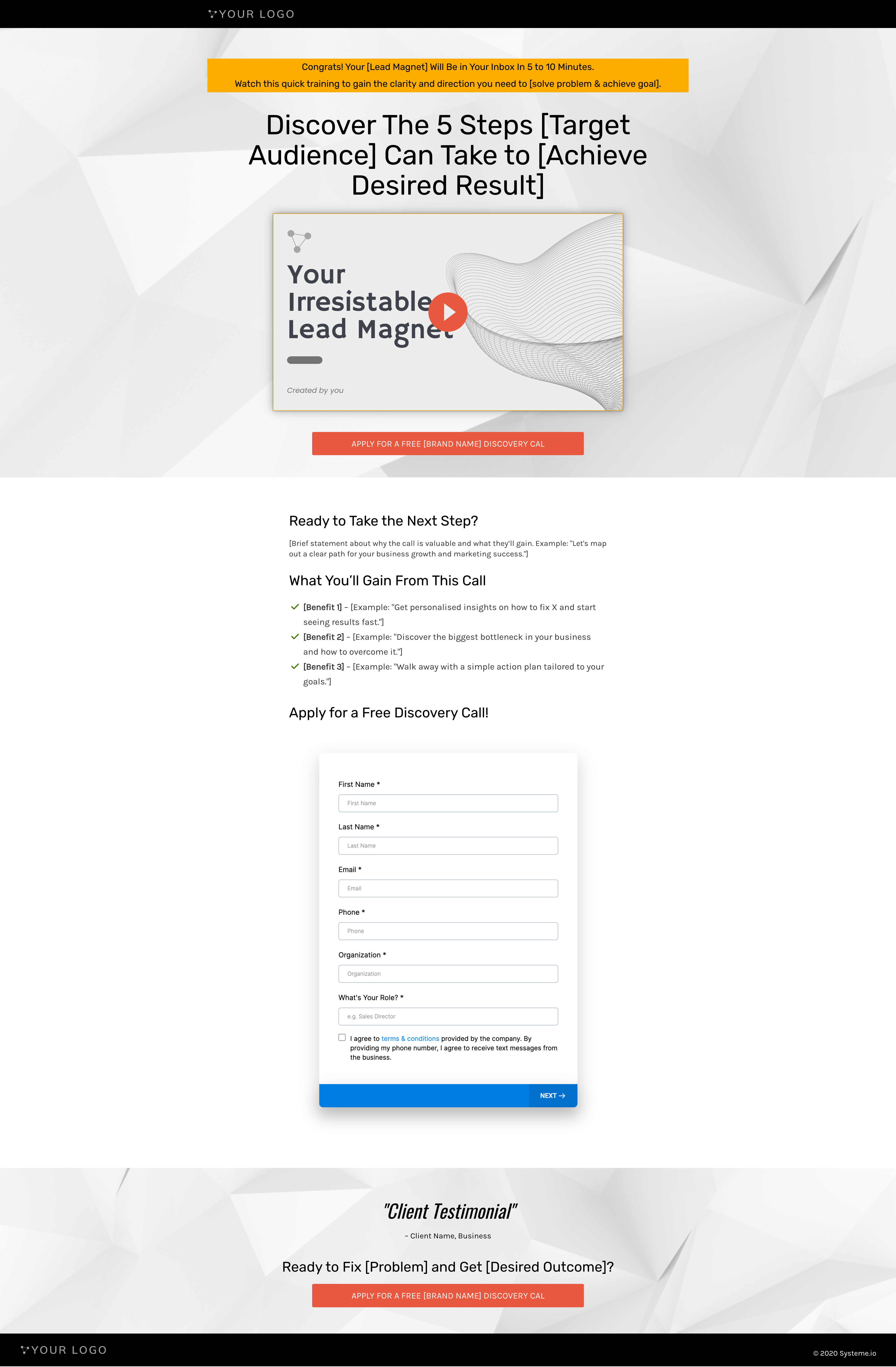 2. Appointment Booking Funnel - Bonus Video Page